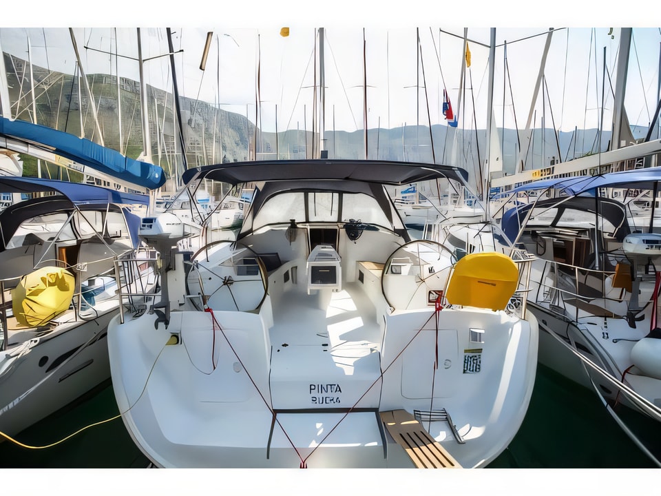 Exterior overview of Cyclades 50.5 sail boat for charter from Dubrovnik ACI Marina in the Dubrovnik sailing area Croatia