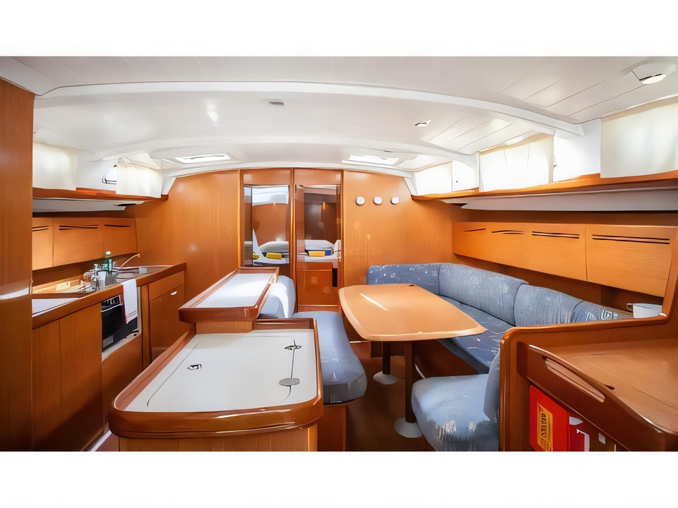 Interior of Cyclades 50.5 sail boat with 6 cabins Croatia yacht charter