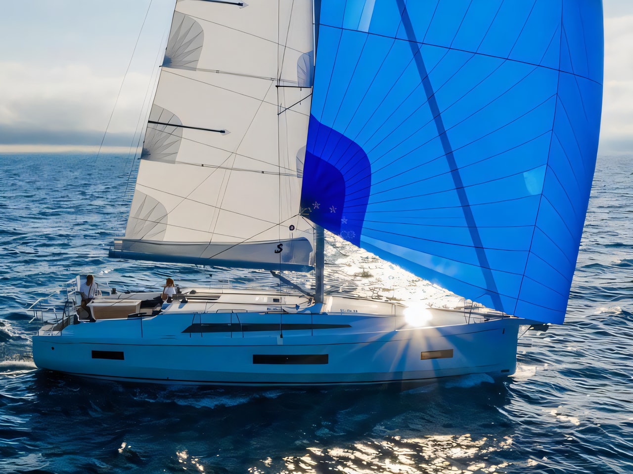 Exterior overview of Oceanis 40.1 sail boat for charter from Zadar Marina Zadar in the Zadar sailing area Croatia