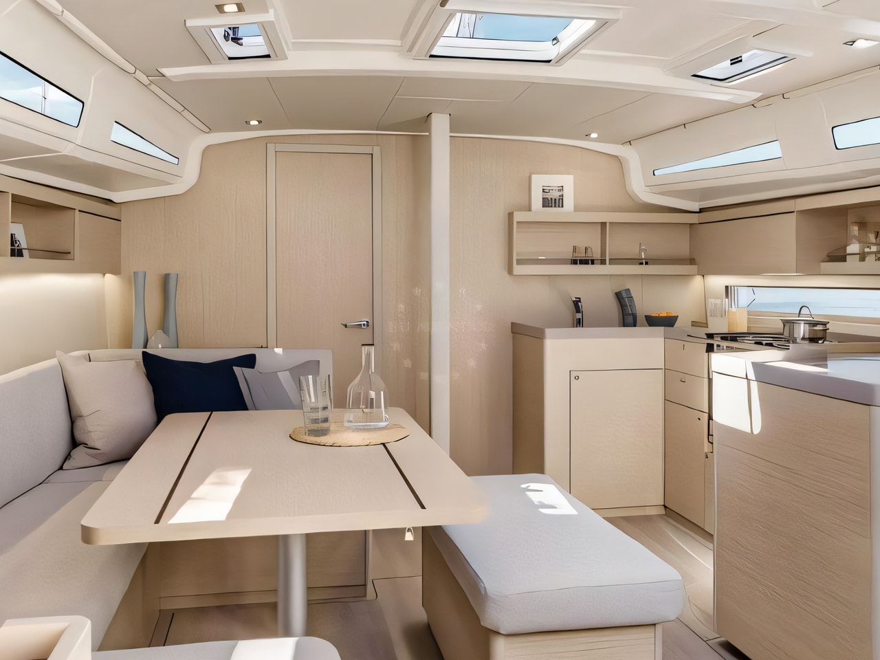 Layout of Oceanis 40.1 sail boat with 3 cabins Croatia yacht charter