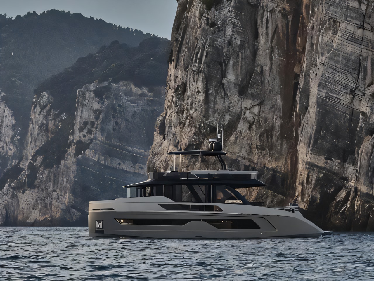 Exterior overview of Explorer 62 Fly motor boat for charter from Kastela Gomilica Marina in the Split sailing area Croatia