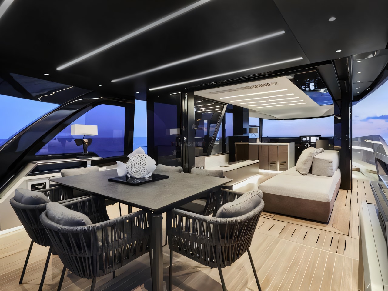 Layout of Explorer 62 Fly motor boat with 5 cabins Croatia yacht charter