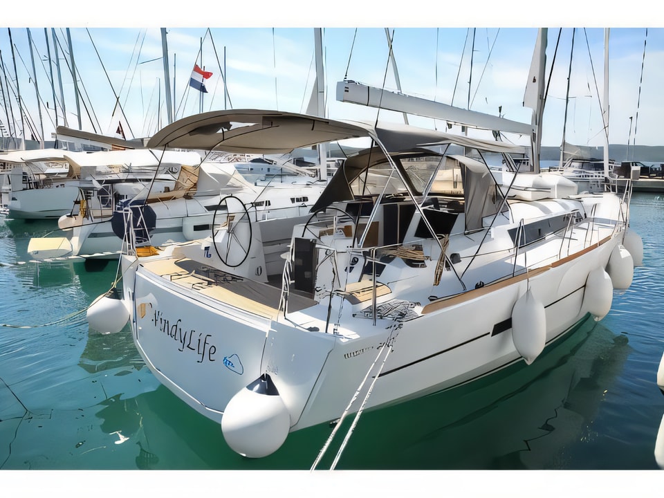 Exterior overview of Dufour 460 Grand Large - 5 cabins sail boat for charter from Pirovac in the Sibenik sailing area Croatia