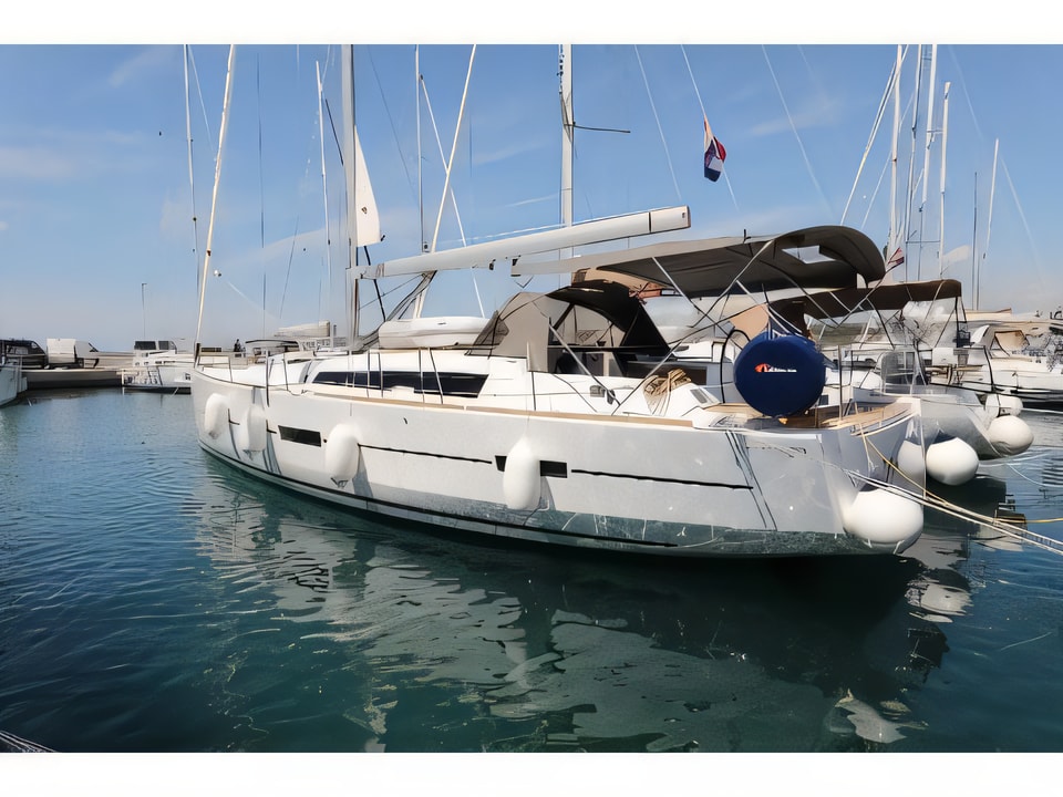 Exterior overview of Dufour 460 Grand Large - 5 cabins sail boat for charter from Biograd Kornati in the Zadar sailing area Croatia