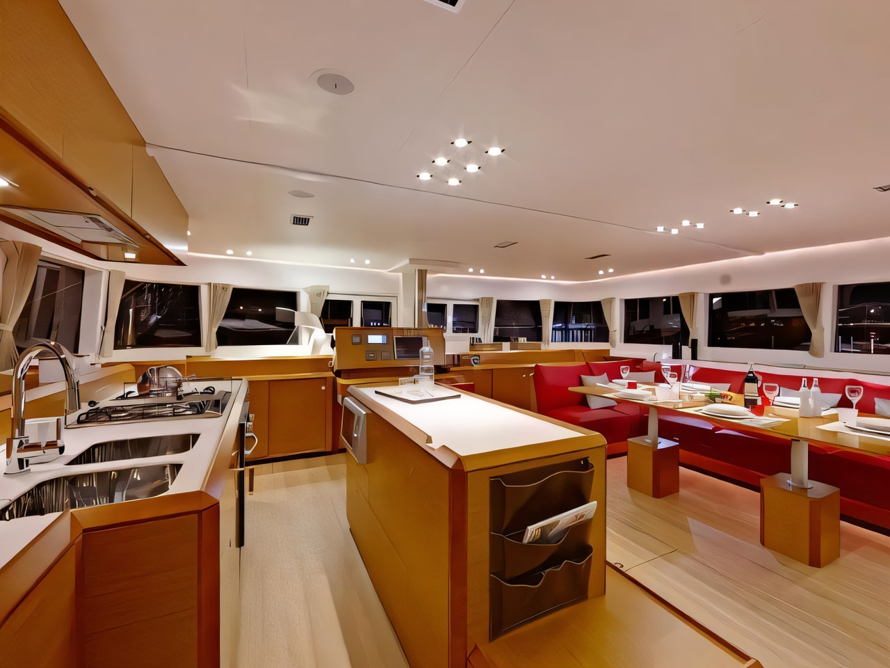 Interior of Lagoon 62 - 4 cabin version catamaran with 4 cabins Croatia yacht charter