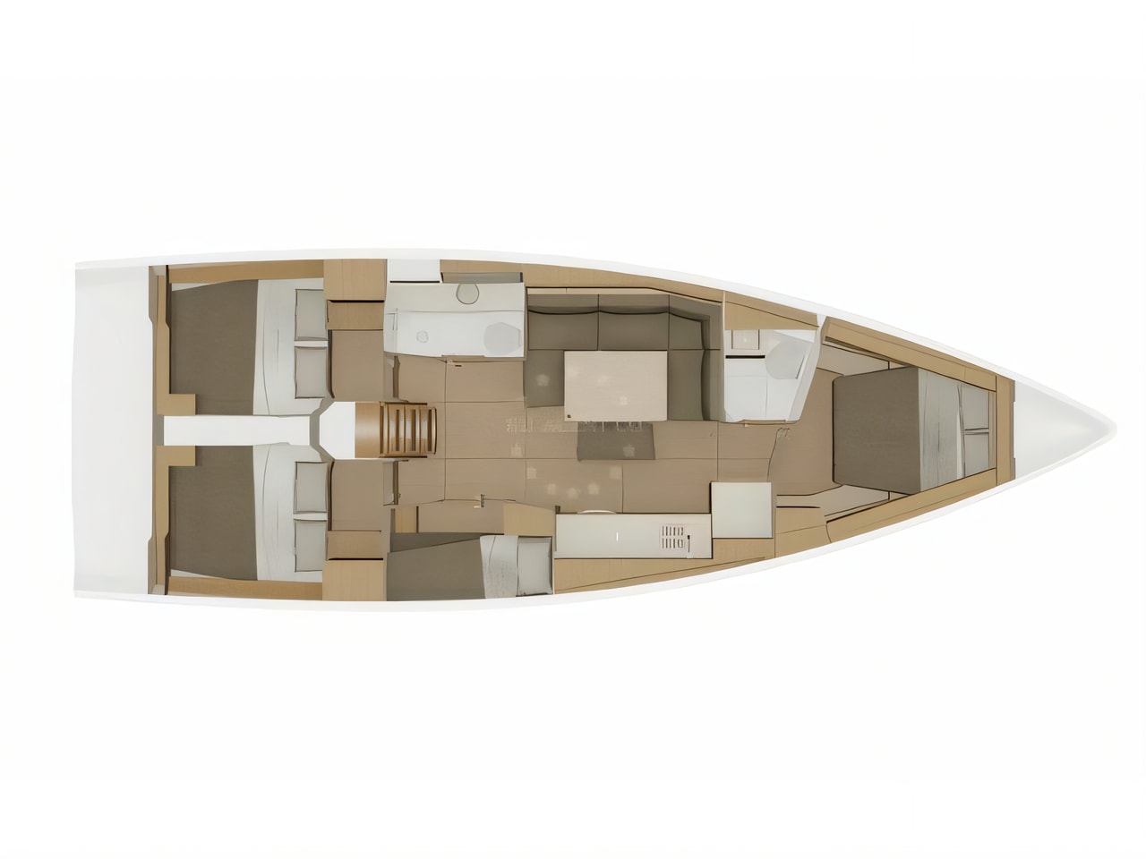 Interior of Dufour 430 sail boat with 4 cabins Croatia yacht charter