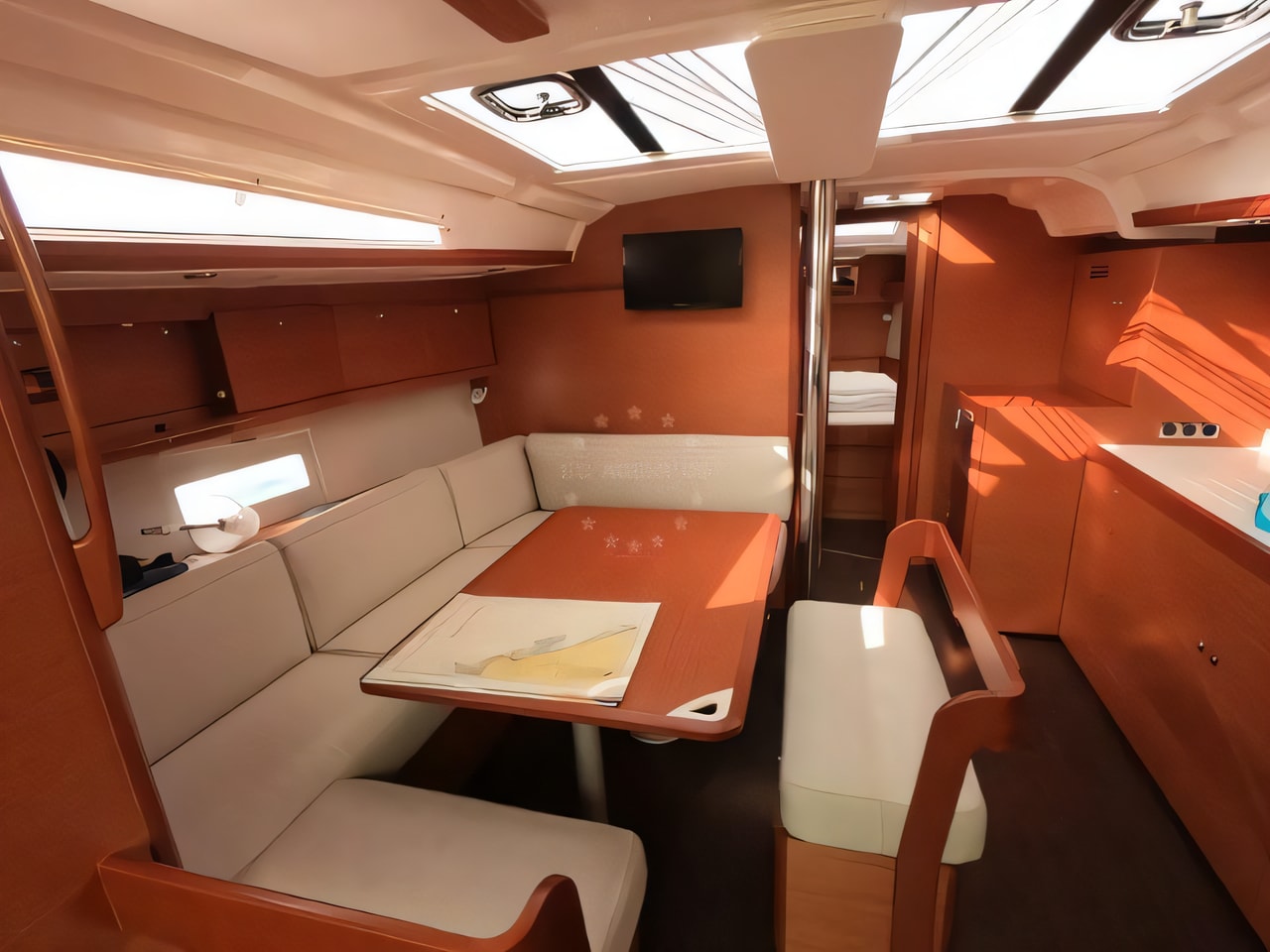 Layout of Dufour 430 sail boat with 4 cabins Croatia yacht charter