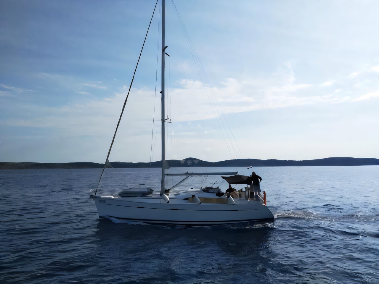 Exterior overview of Oceanis 393 Clipper sail boat for charter from Pula ACI Marina in the Istria / Kvarner sailing area Croatia