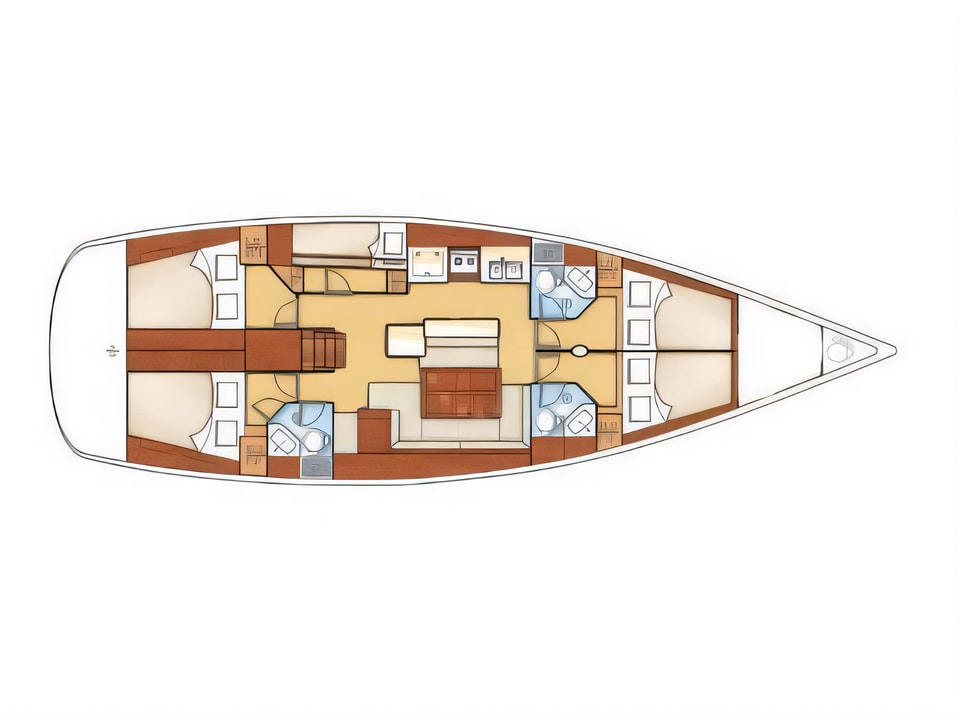 Oceanis 50 Family yacht layout 5 cabins Croatia charter