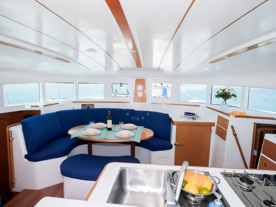 Interior of Lagoon 380 catamaran with 4 cabins Croatia yacht charter