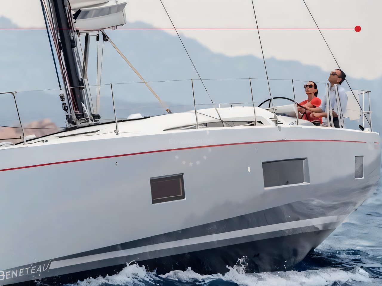Exterior overview of Oceanis 51.1 sail boat for charter from Dubrovnik ACI Marina in the Dubrovnik sailing area Croatia