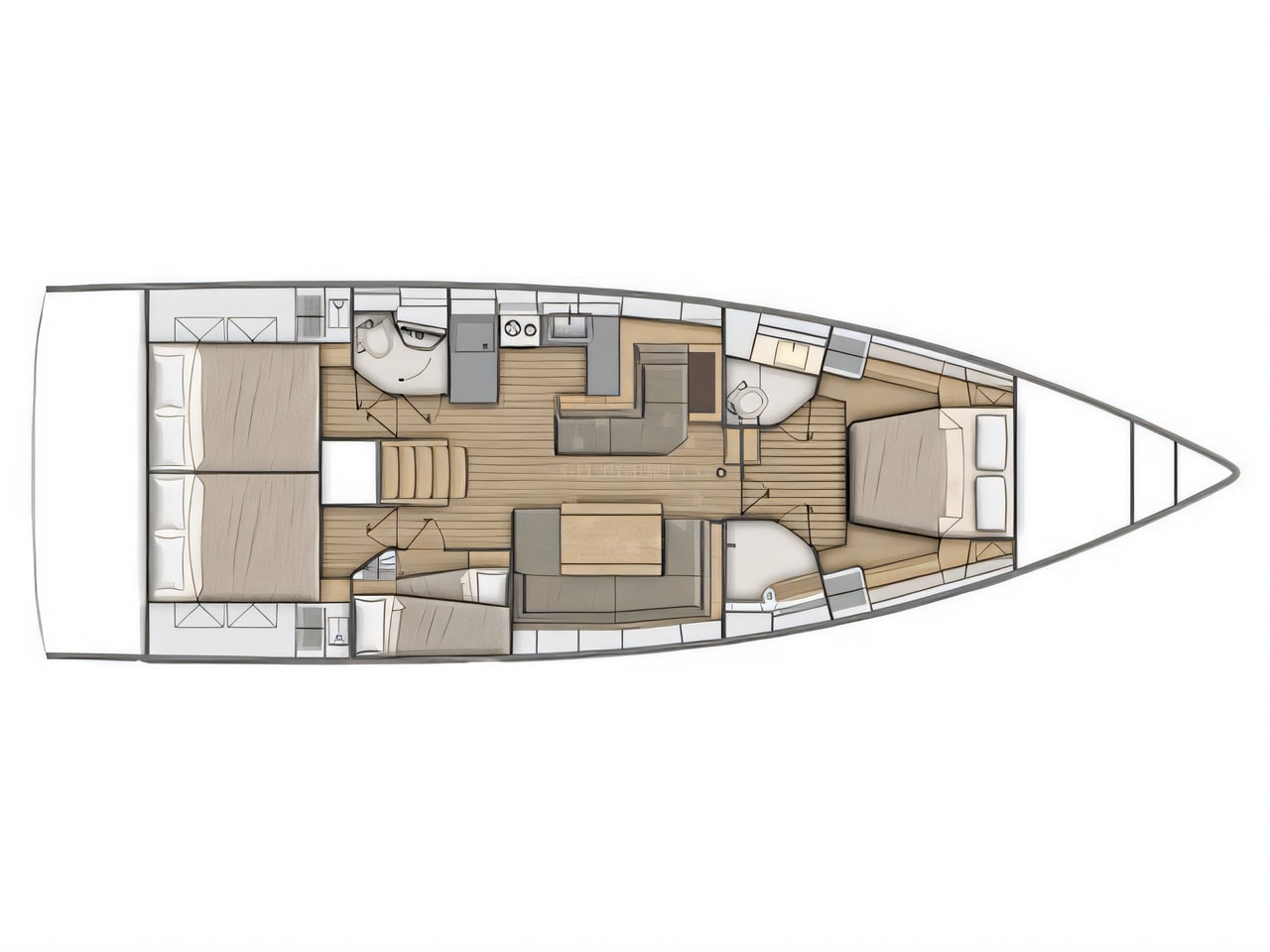 Interior of Oceanis 51.1 sail boat with 4 cabins Croatia yacht charter