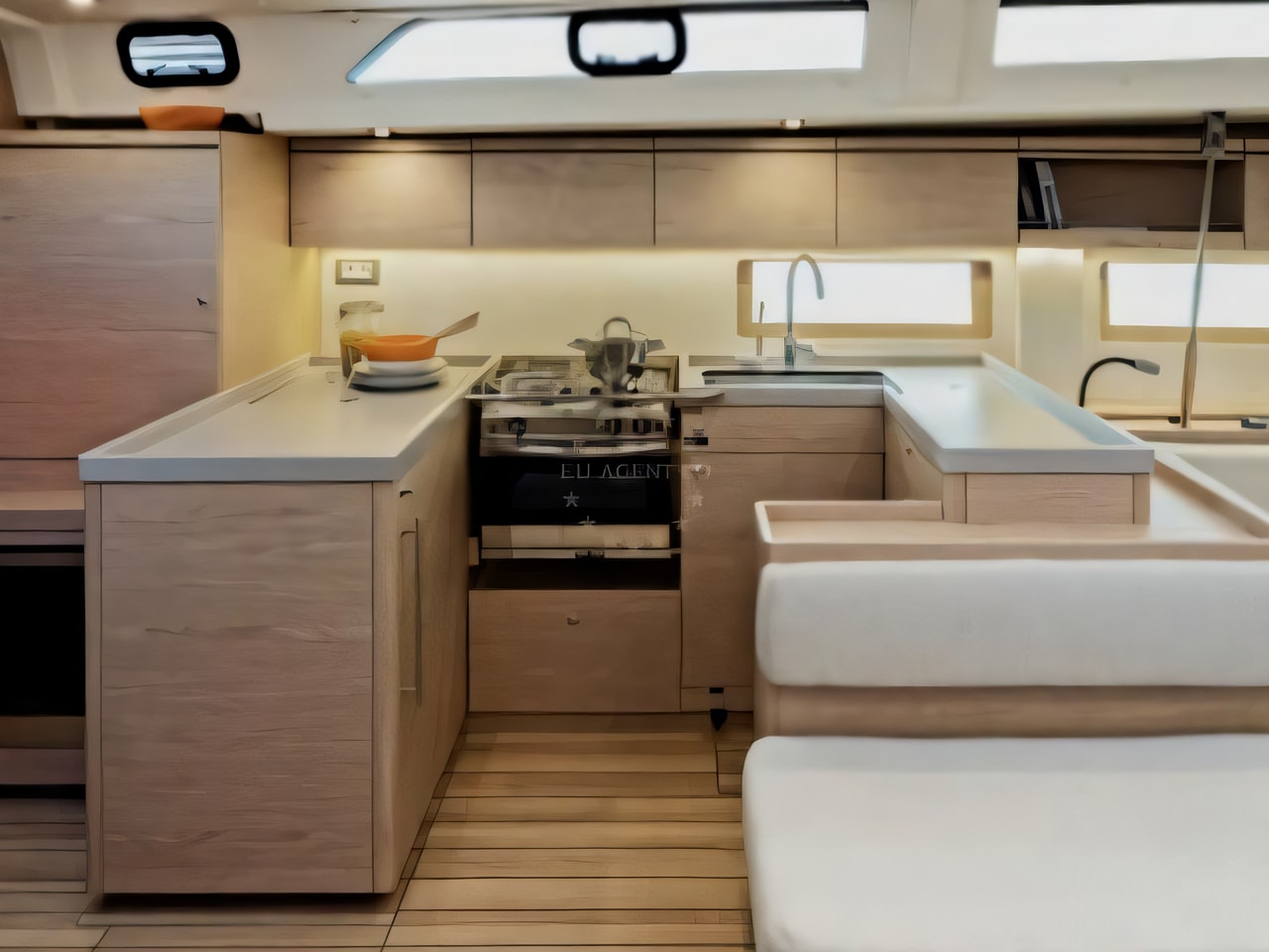 Layout of Oceanis 51.1 sail boat with 4 cabins Croatia yacht charter
