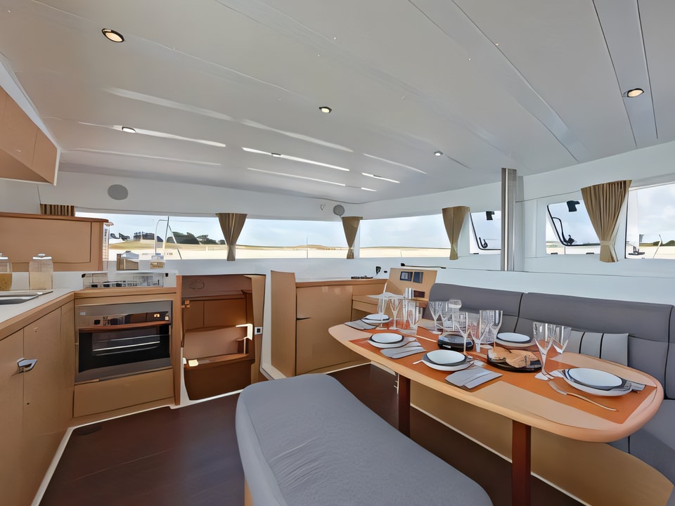 Interior of Lagoon 421 catamaran with 4 cabins Croatia yacht charter