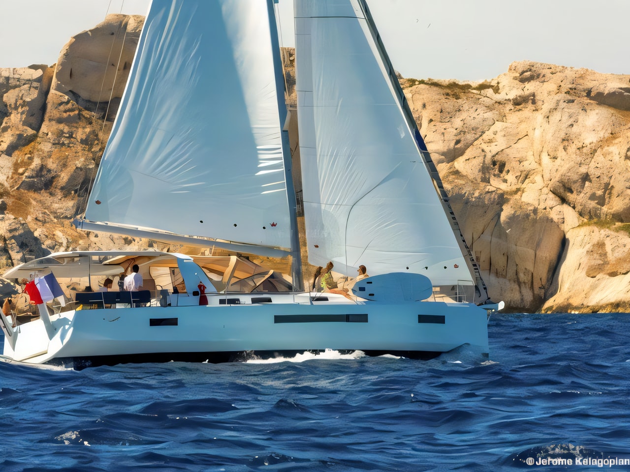 Layout of Sun Loft 47 sail boat with 6 cabins Croatia yacht charter