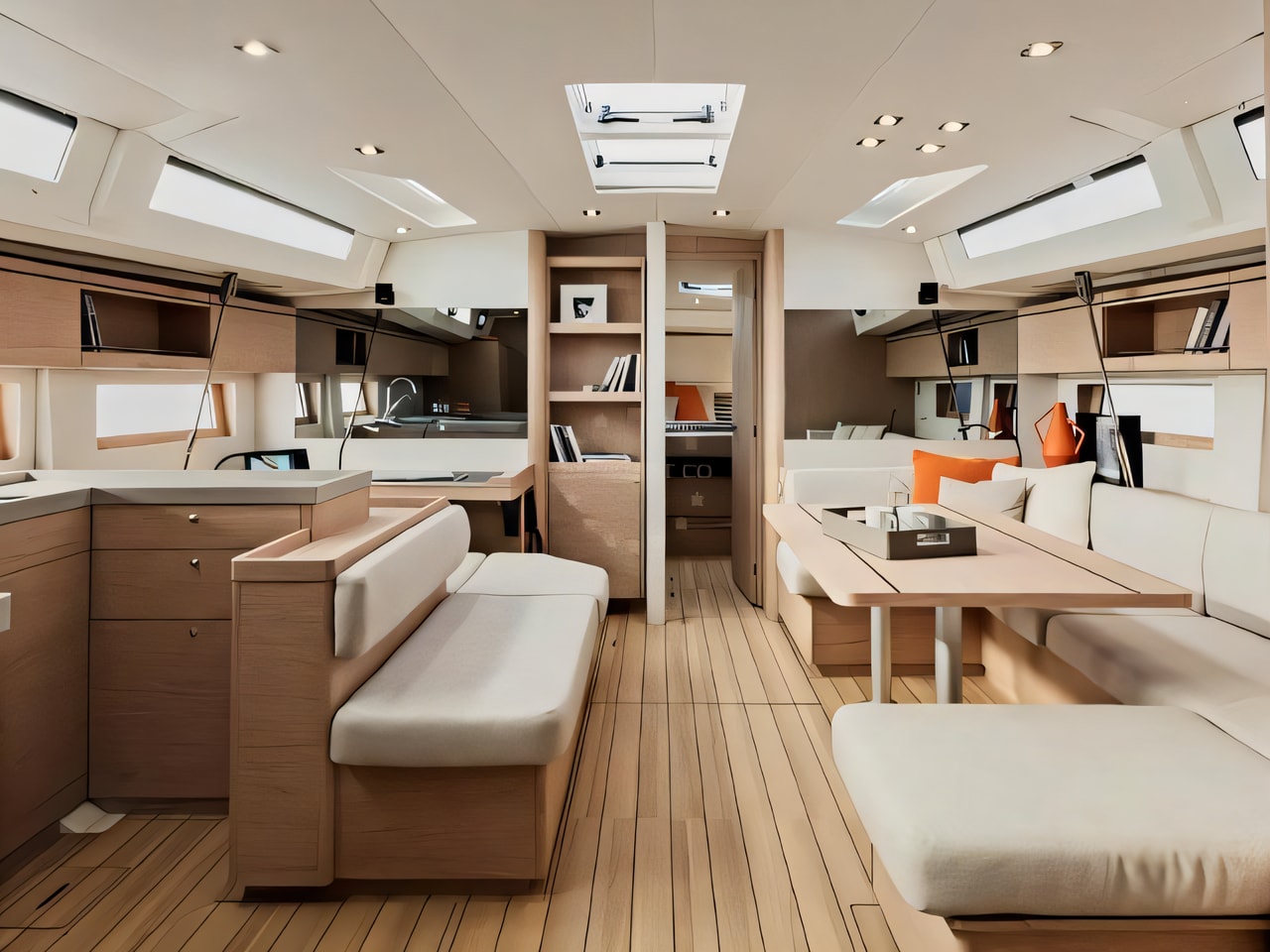 Layout of Oceanis 51.1 sail boat with 6 cabins Croatia yacht charter
