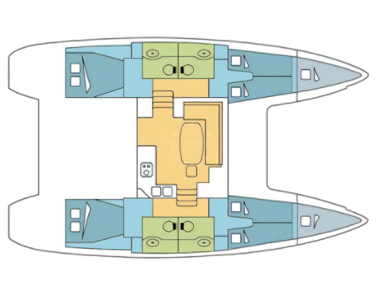 Interior of Lagoon 400 S2 catamaran with 4 cabins Croatia yacht charter