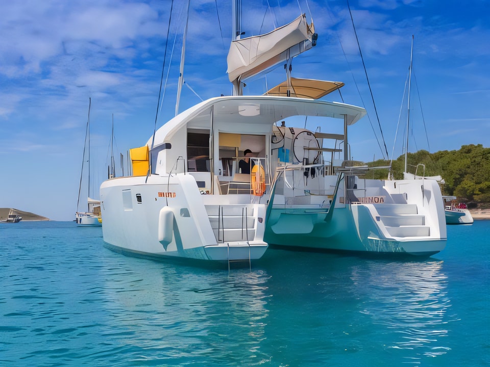 Exterior overview of LAGOON 39 catamaran for charter from Split ACI Marina in the Split sailing area Croatia