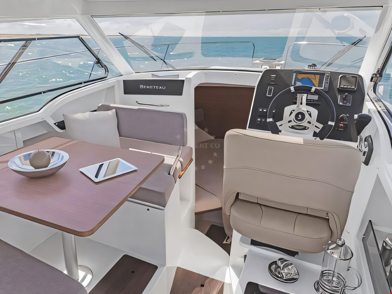 Layout of Antares 8 OB motor boat with 1 cabins Croatia yacht charter
