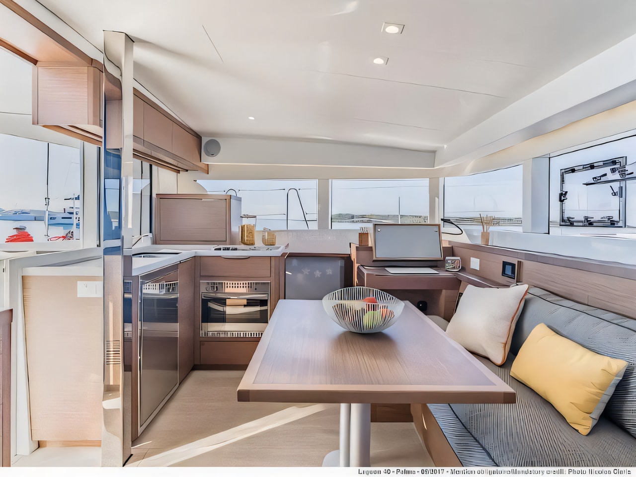 Layout of Lagoon 40 catamaran with 6 cabins Croatia yacht charter