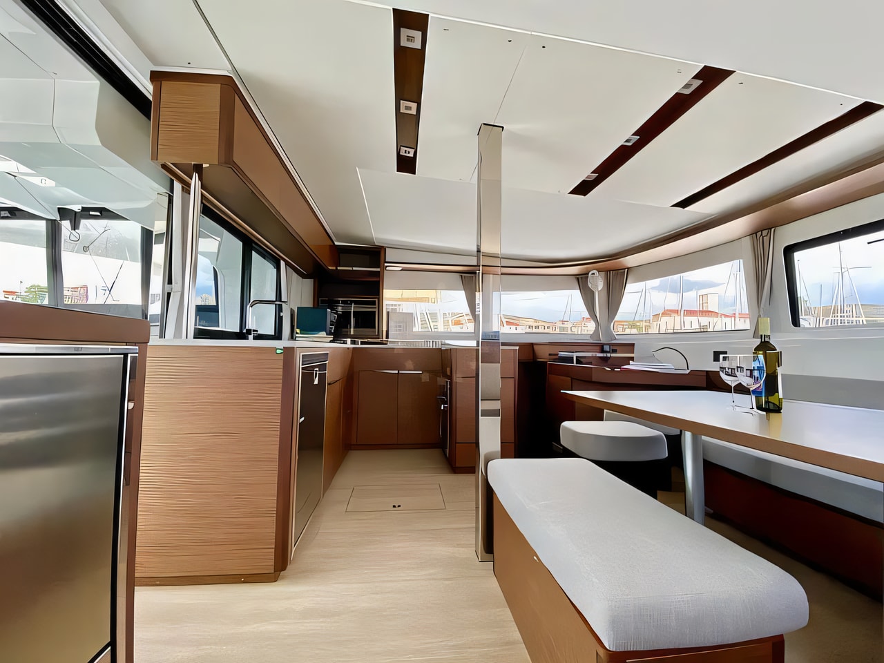 Layout of Lagoon 46 catamaran with 6 cabins Croatia yacht charter