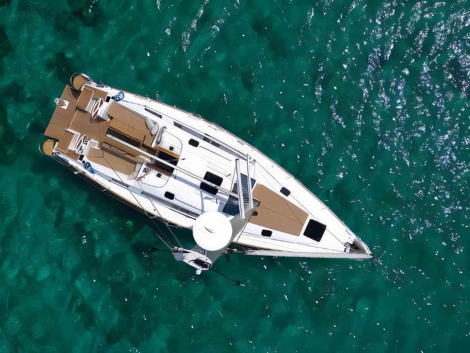 Exterior overview of Elan Impression 45.1 sail boat for charter from Pirovac in the Sibenik sailing area Croatia