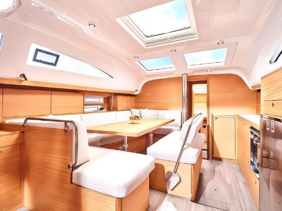 Interior of Elan Impression 45.1 sail boat with 4 cabins Croatia yacht charter