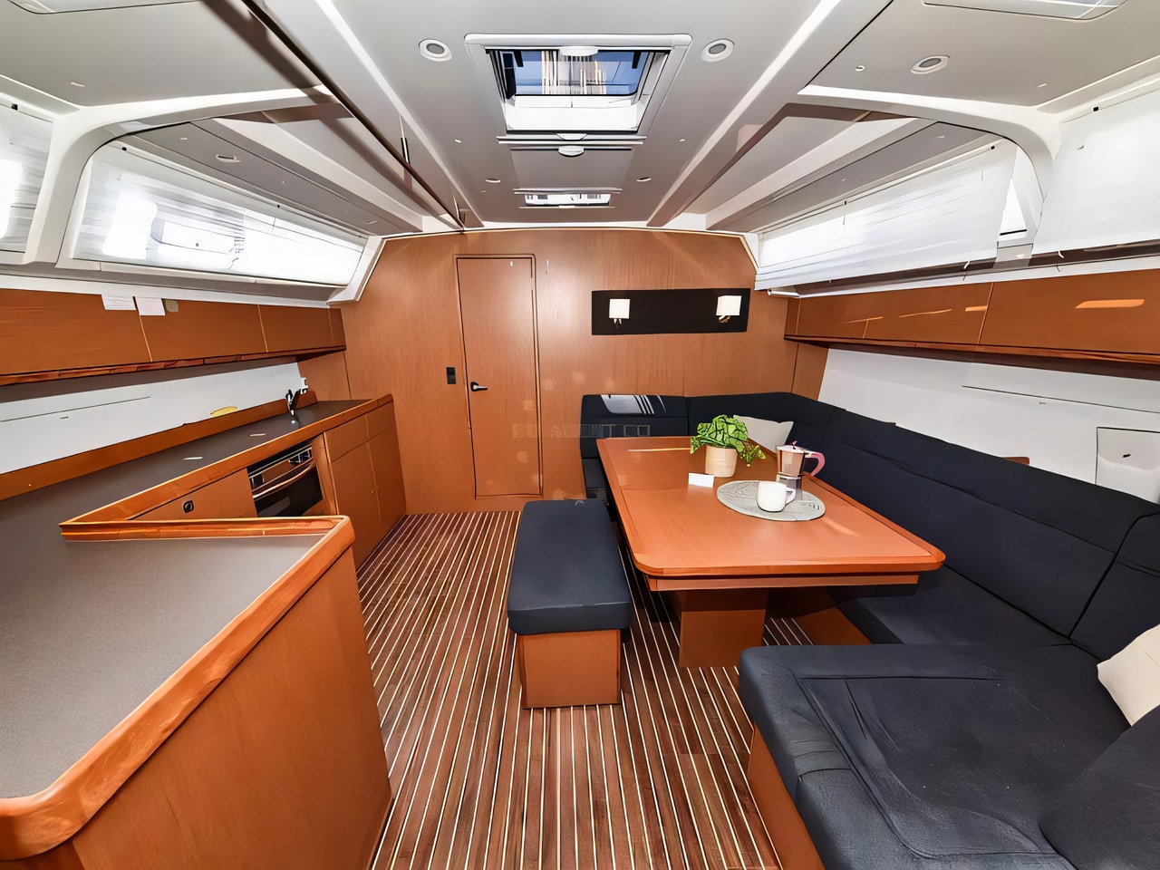 Layout of Bavaria Cruiser 46 sail boat with 4 cabins Croatia yacht charter