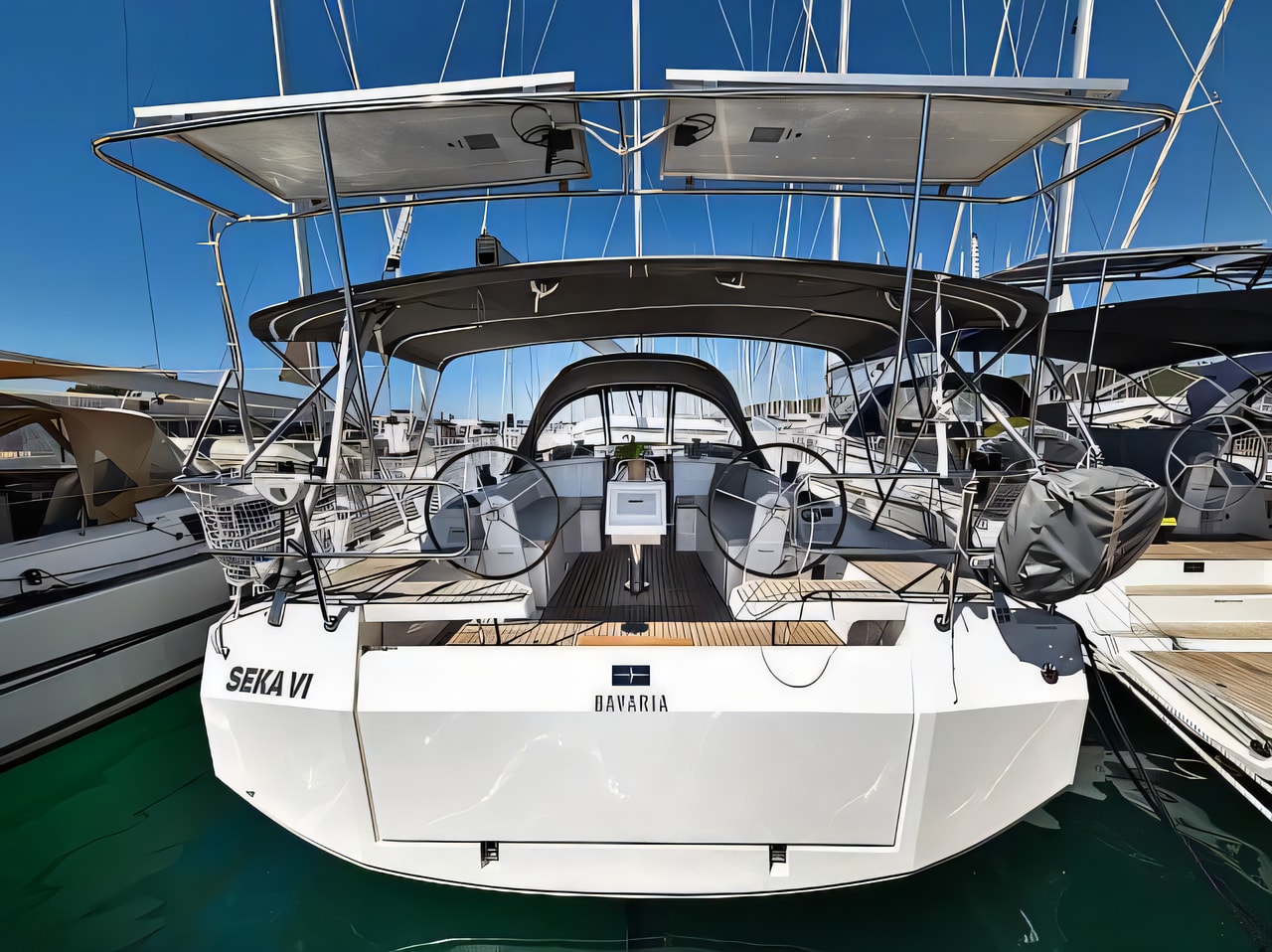 Interior of Bavaria C38 sail boat with 3 cabins Croatia yacht charter