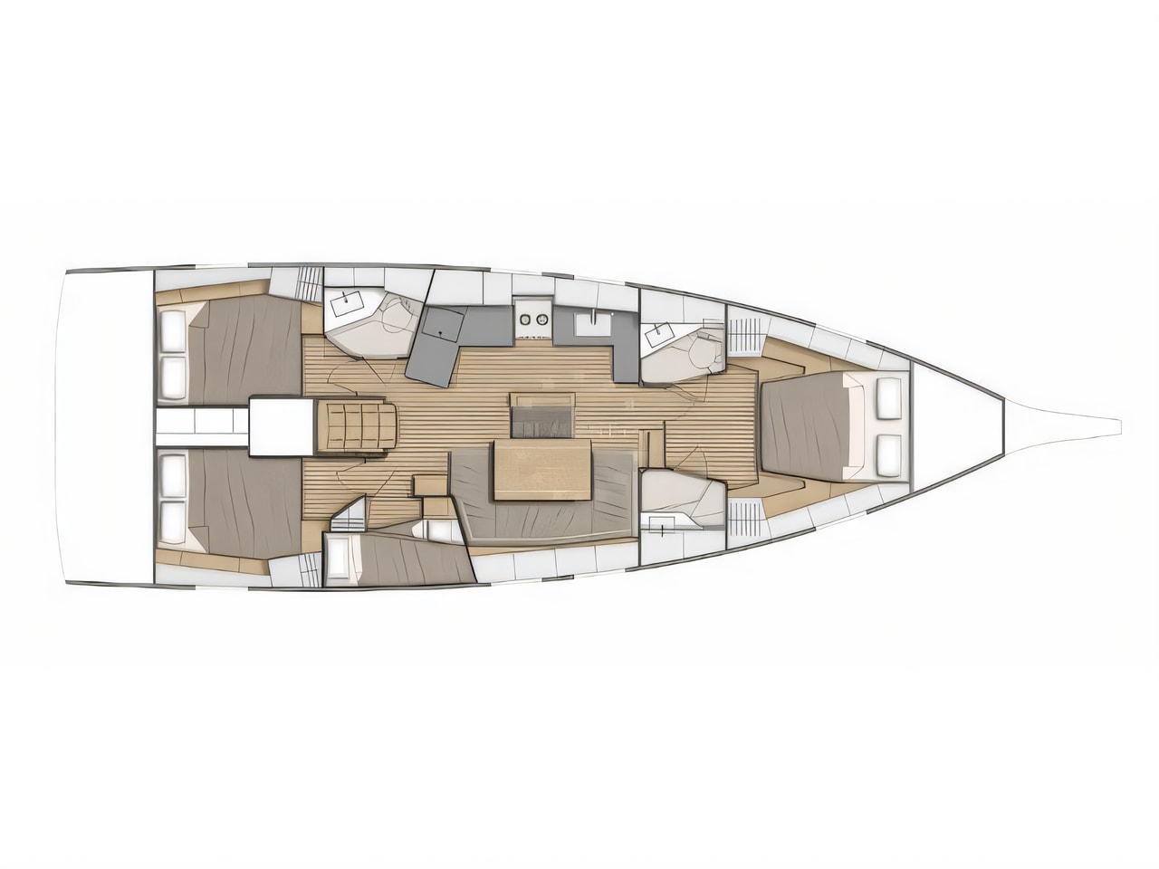 Interior of Oceanis 46.1 sail boat with 4 cabins Croatia yacht charter