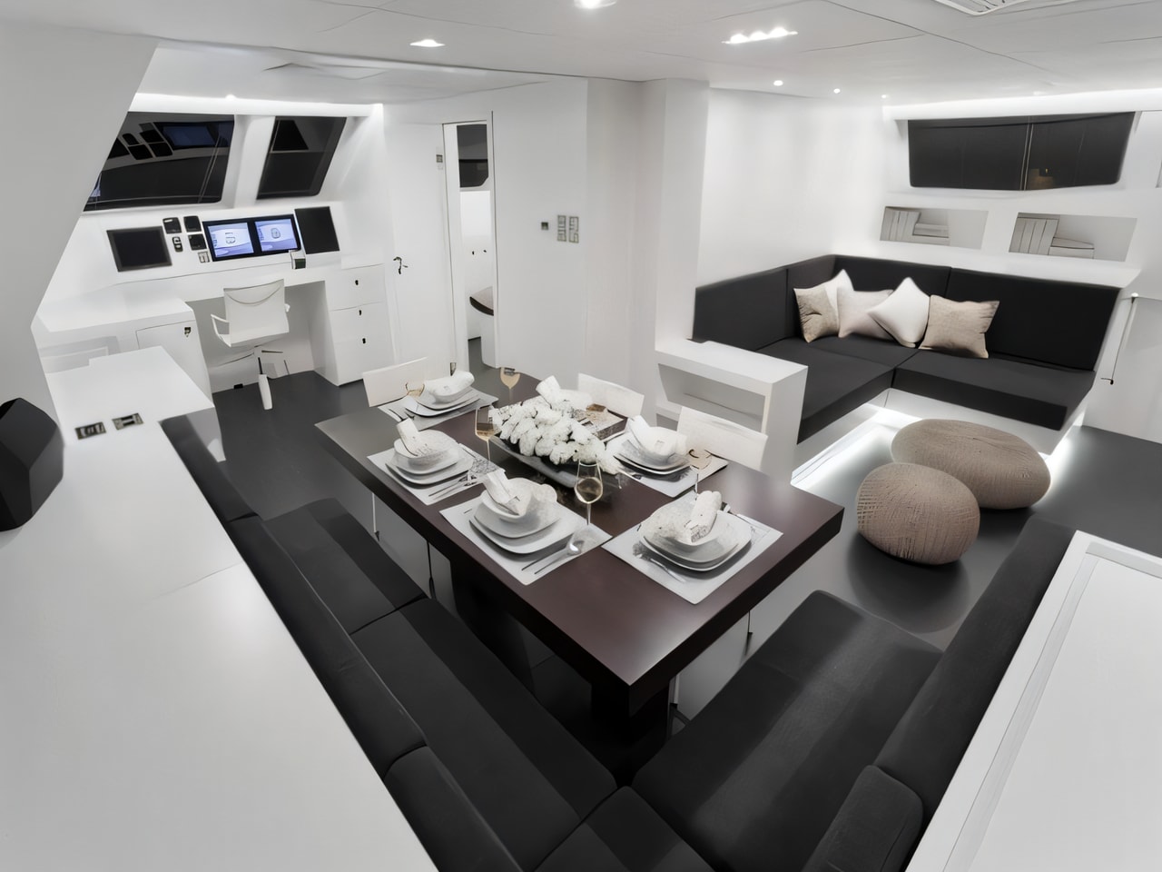 Interior of Sunreef 80 catamaran with 8 cabins Croatia yacht charter