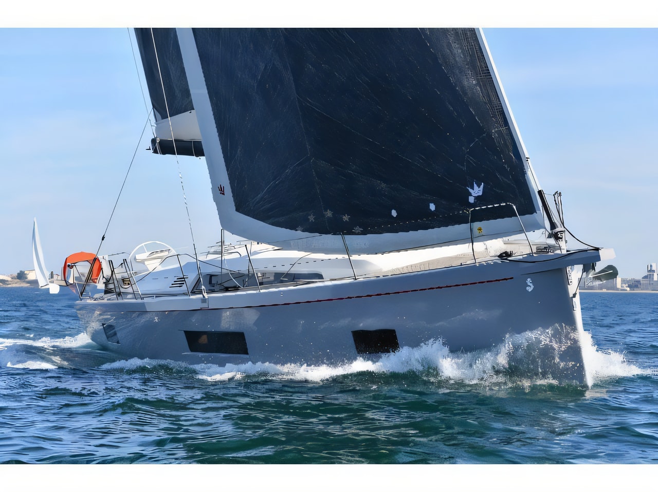 Exterior overview of Oceanis 46.1 sail boat for charter from Krk Marina Punat in the Istria / Kvarner sailing area Croatia
