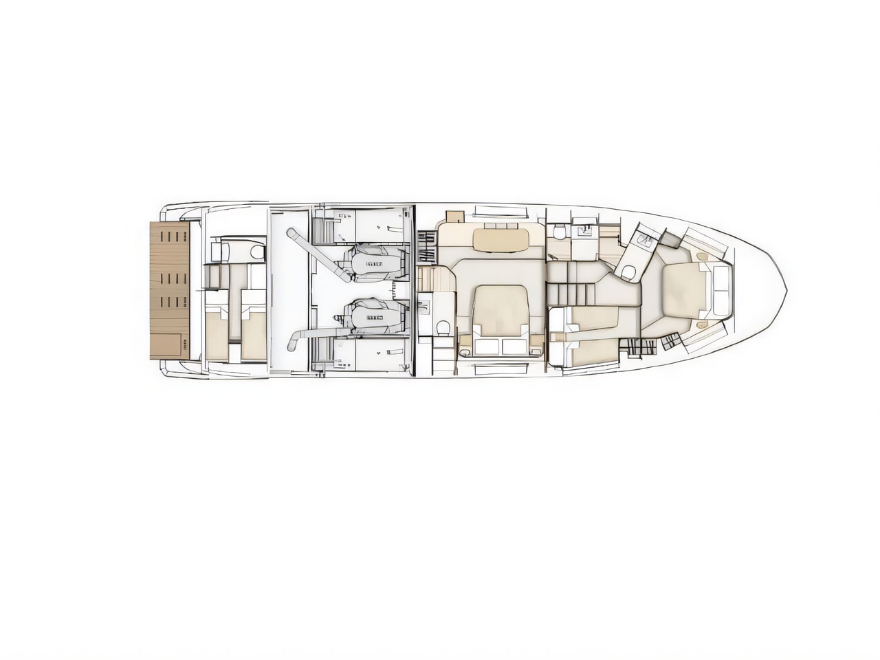 Interior of Azimut 60 motoryacht with 3 cabins Croatia yacht charter