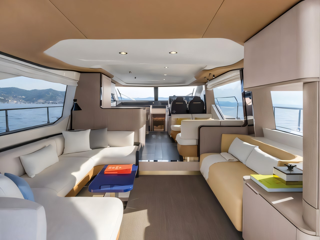Layout of Azimut 60 motoryacht with 3 cabins Croatia yacht charter