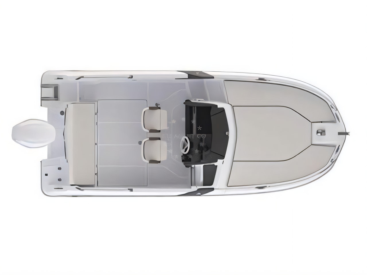 Interior of Beneteau Flyer 660 Sundeck motor boat with 1 cabins Croatia yacht charter