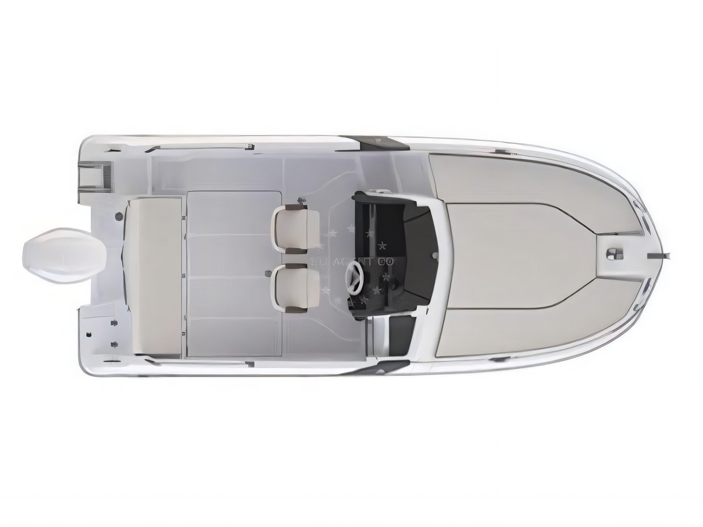 Layout of Beneteau Flyer 660 Sundeck motor boat with 1 cabins Croatia yacht charter