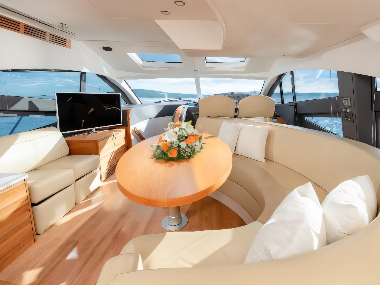 Sealine T 50 yacht layout 3 cabins Croatia charter