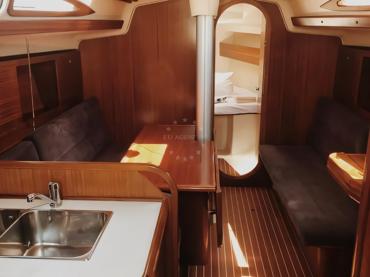 Layout of Salona 42 sail boat with 3 cabins Croatia yacht charter