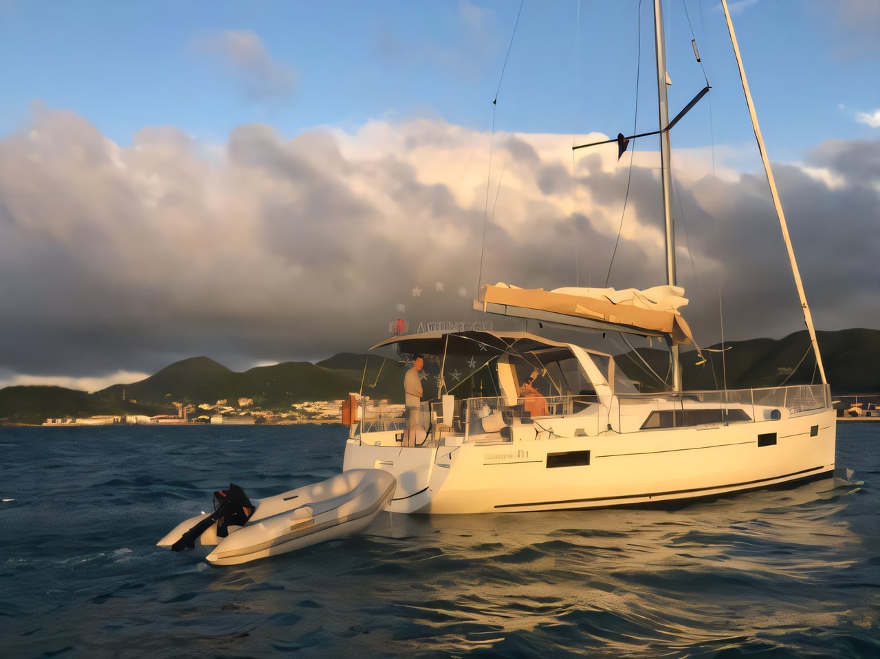 Exterior overview of Oceanis 41.1 sail boat for charter from Pomer ACI Marina in the Istria / Kvarner sailing area Croatia