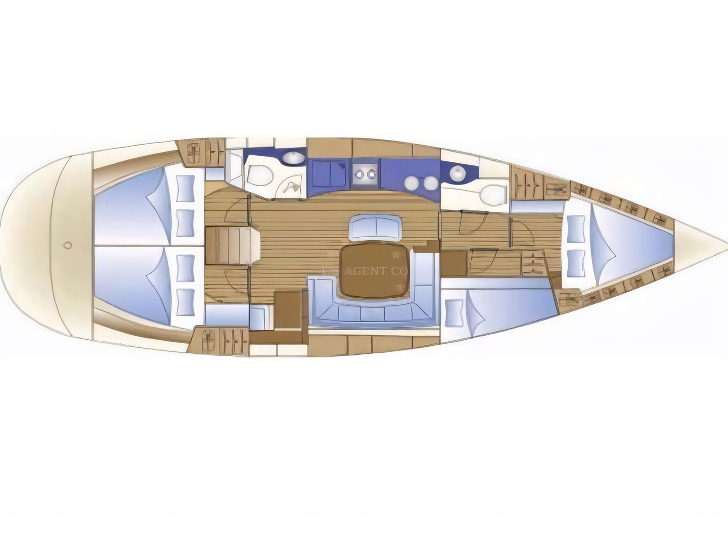 Layout of Bavaria 44 sail boat with 4 cabins Croatia yacht charter