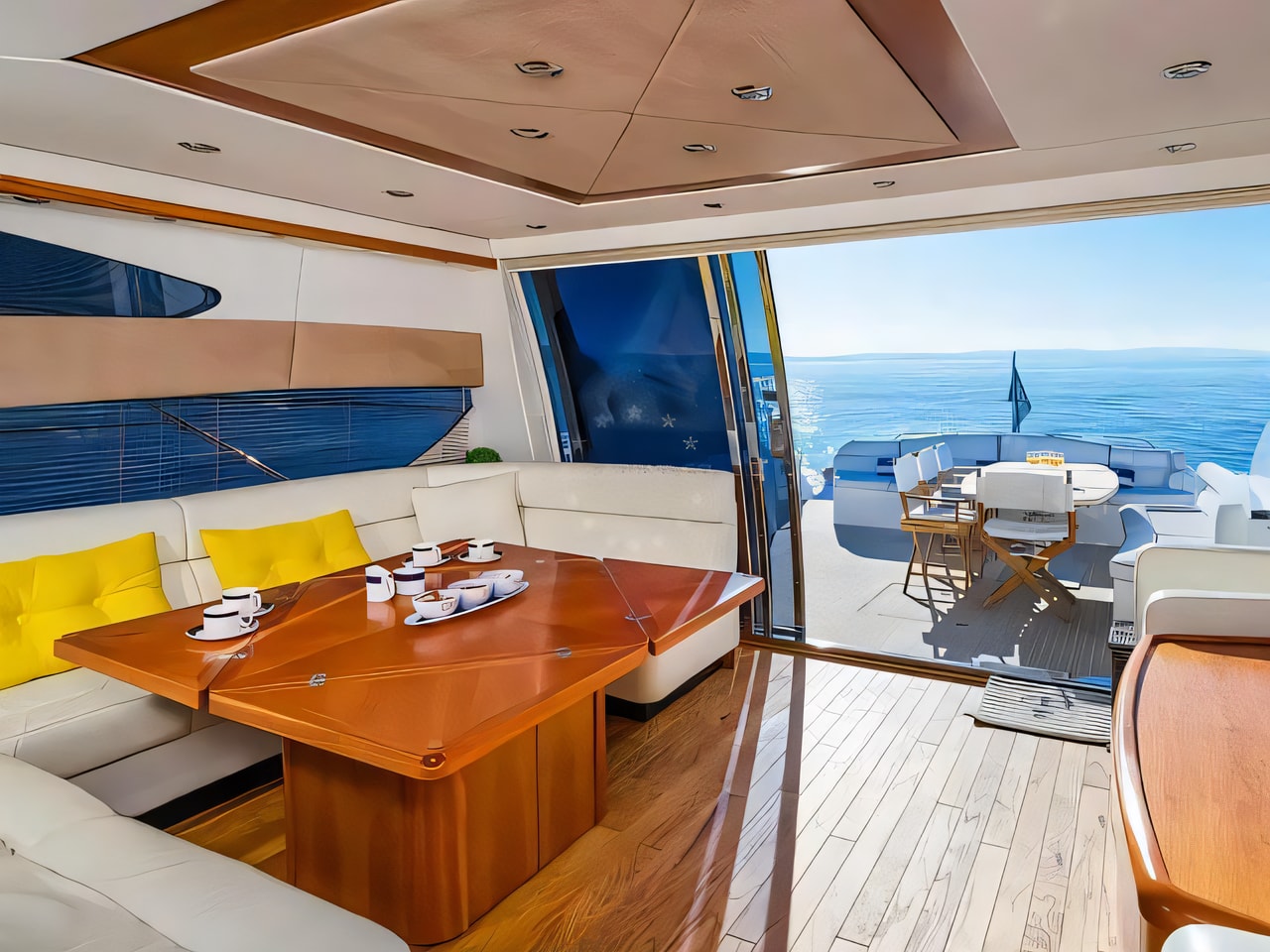 Layout of Predator 72 motor boat with 3 cabins Croatia yacht charter
