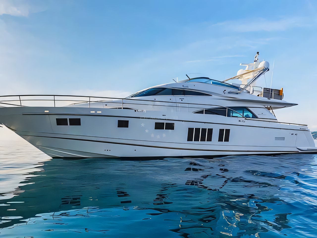 Exterior overview of Fairline Squadron 78 motor boat for charter from Adriatic Croatia