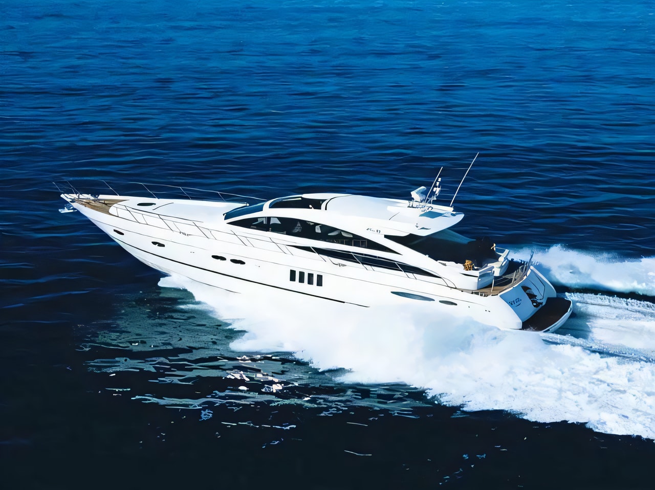 Exterior overview of Princess V65 motor boat for charter from Adriatic Croatia