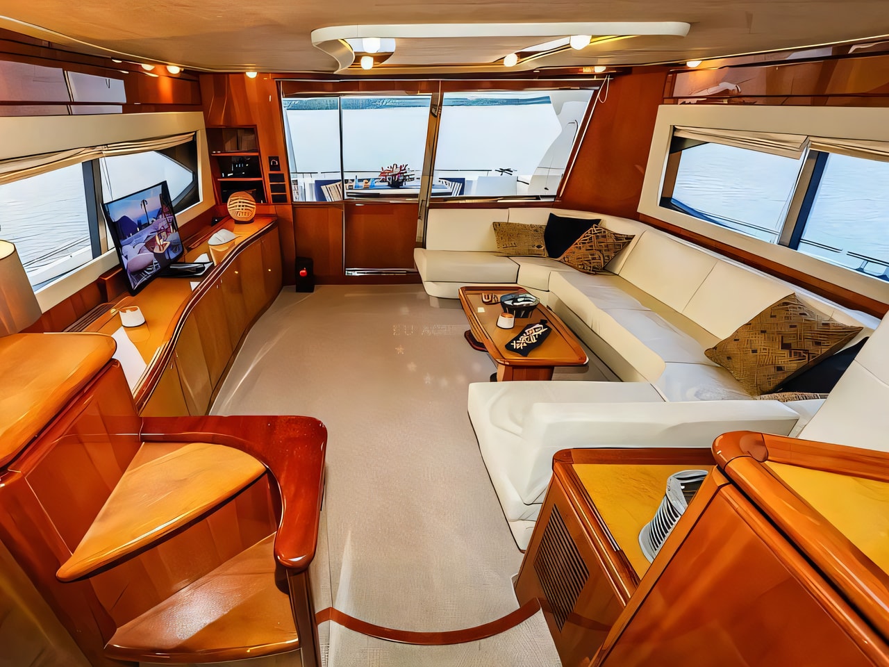Layout of Ferretti 760 motoryacht with 4 cabins Croatia yacht charter
