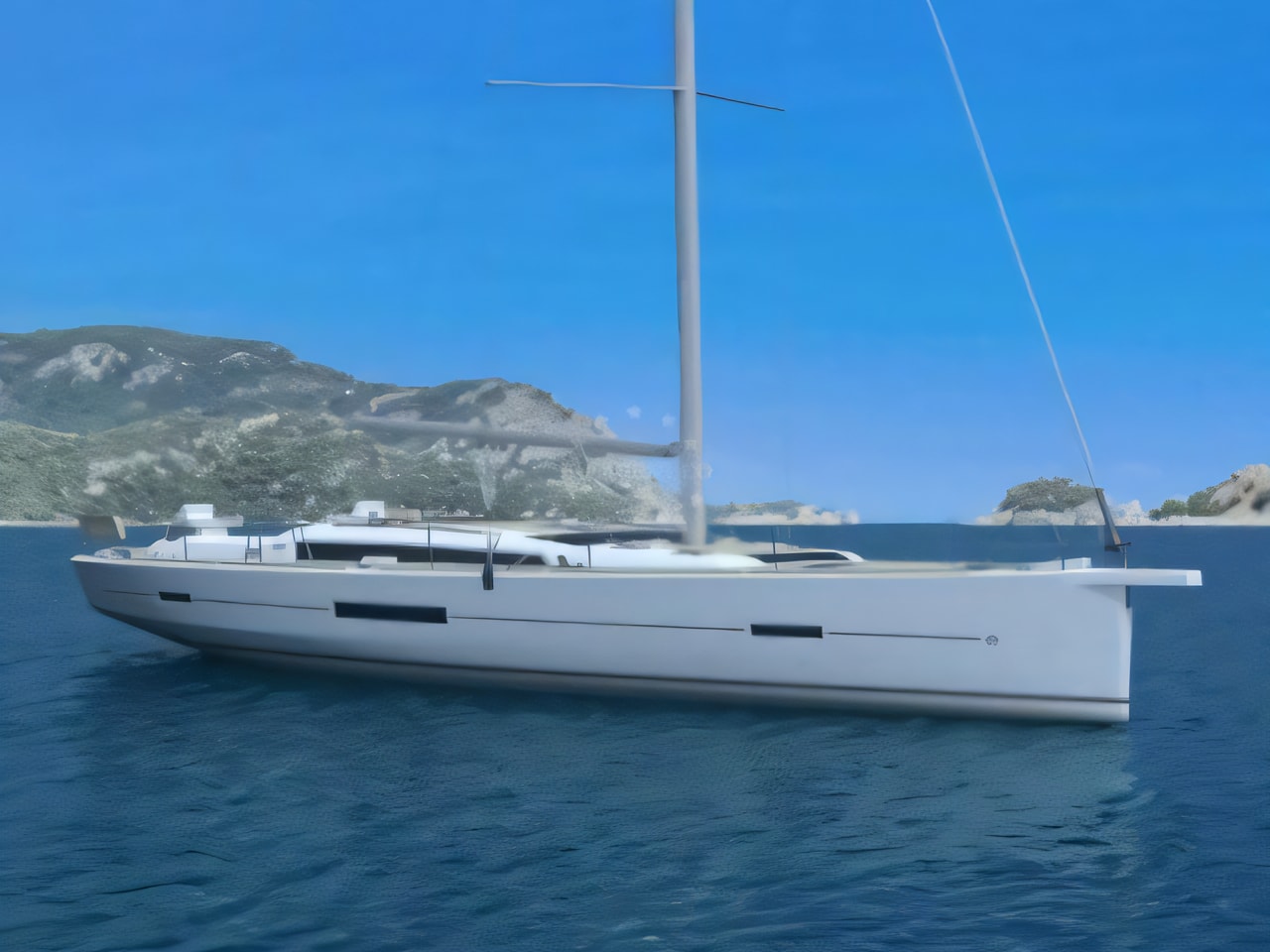 Exterior overview of Dufour 520 Grand Large sail boat for charter from Dubrovnik ACI Marina in the Dubrovnik sailing area Croatia