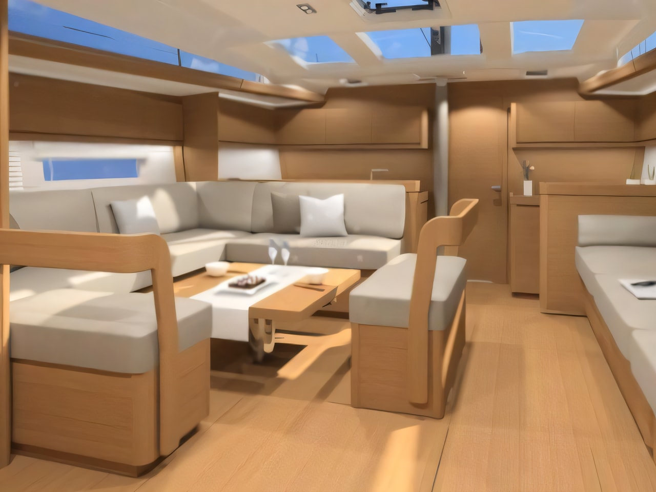 Layout of Dufour 520 Grand Large sail boat with 5 cabins Croatia yacht charter