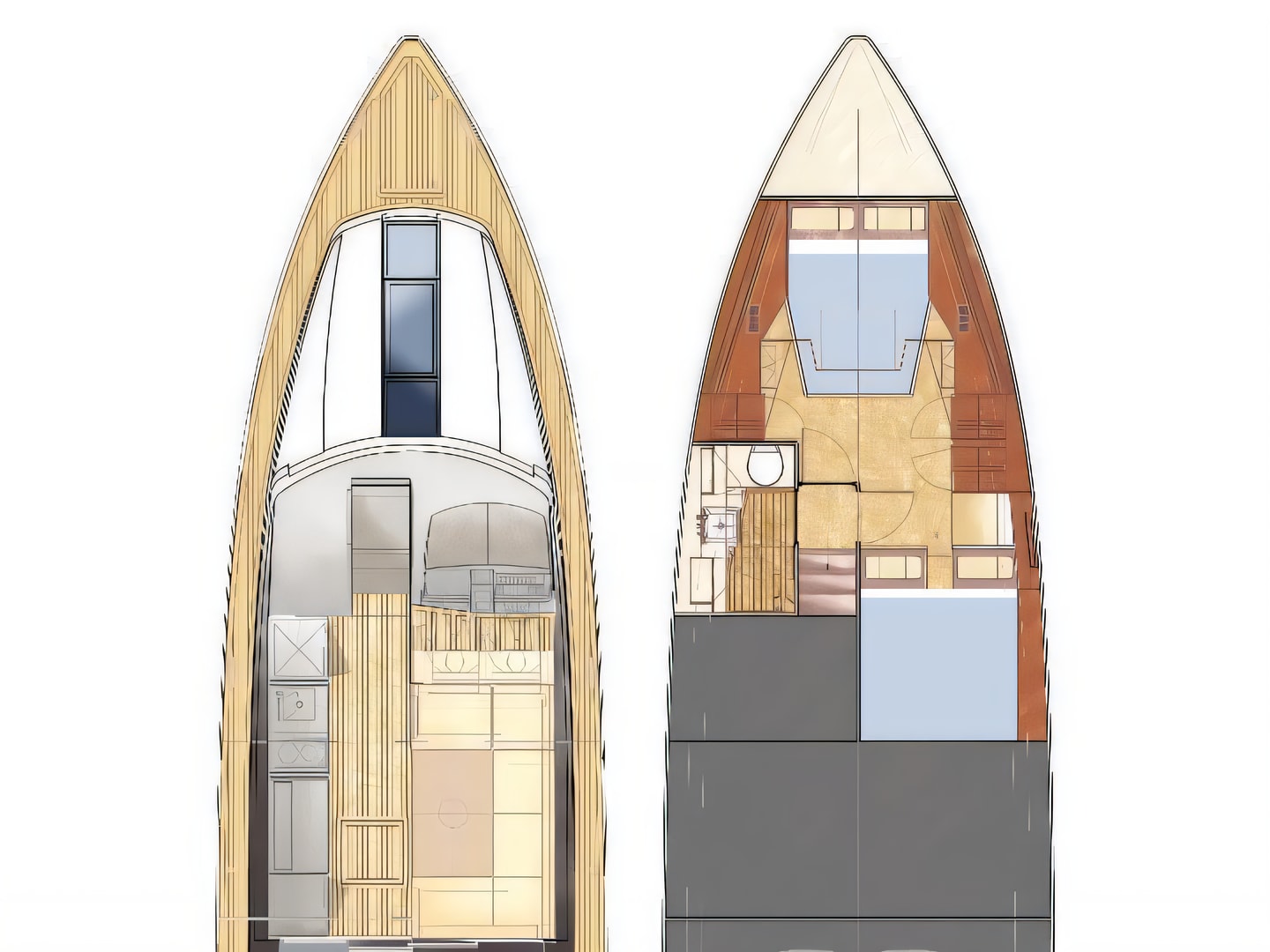 Fjord 40 Cruiser yacht layout 2 cabins Croatia charter