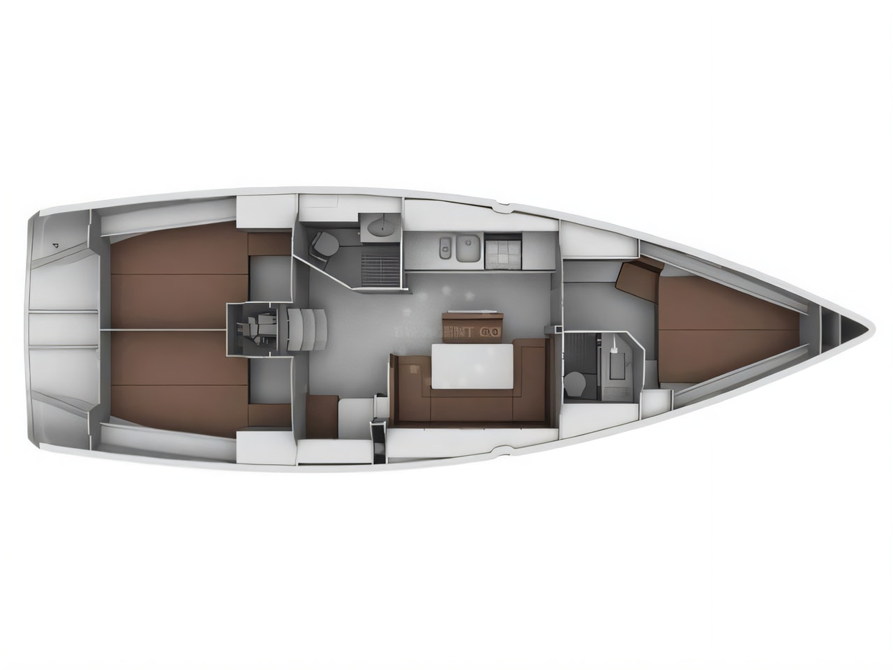 Interior of Bavaria 40 Cruiser sail boat with 3 cabins Croatia yacht charter