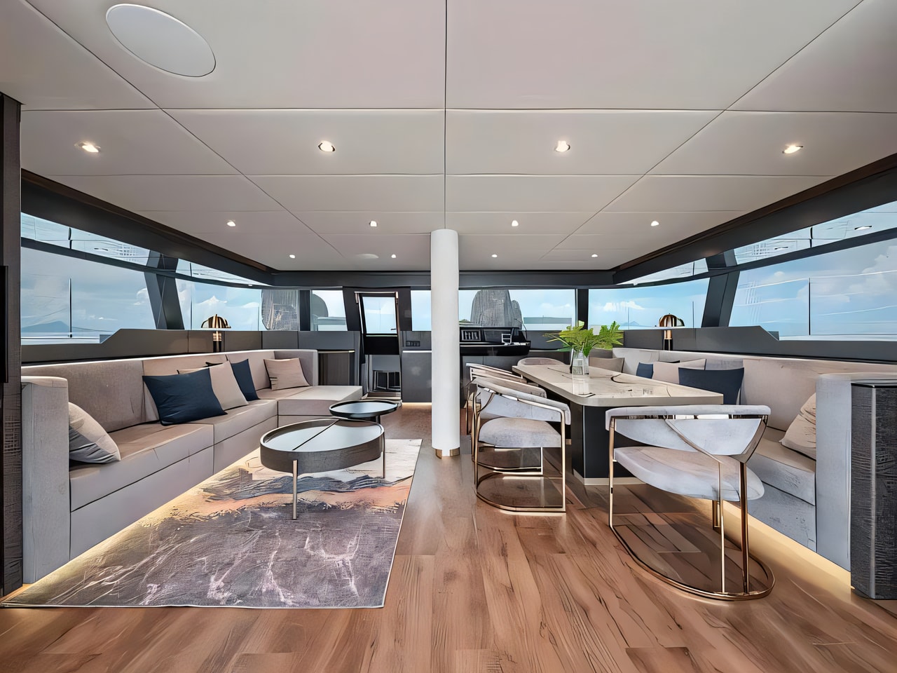 Layout of Sunreef 60 catamaran with 4 cabins Croatia yacht charter