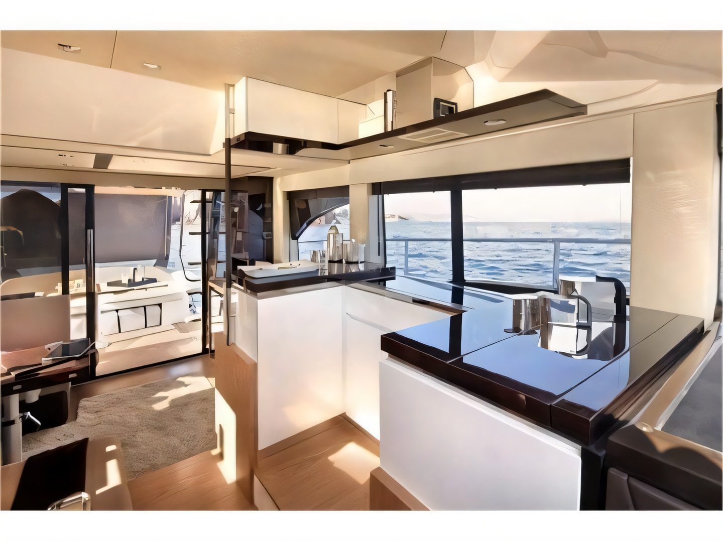 Interior of Sessa Fly 47 motoryacht with 3 cabins Croatia yacht charter